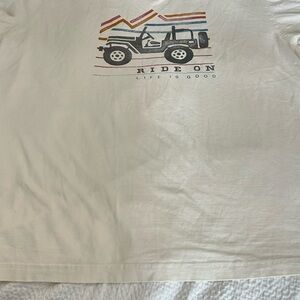 Life Is Good Cream Short Sleeve Tee with Off-Road Graphic